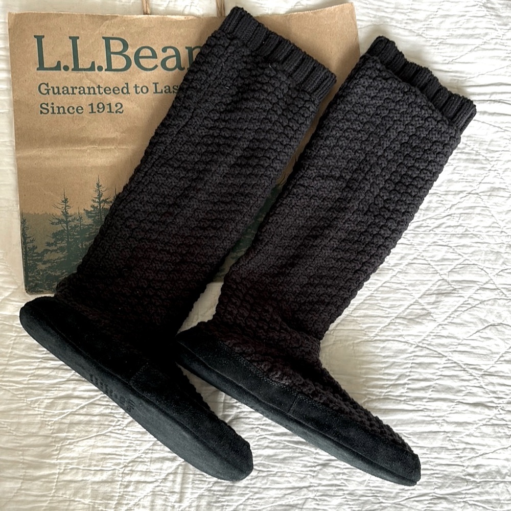 LL Bean Slipper Socks Mocs - Picture 4 of 12